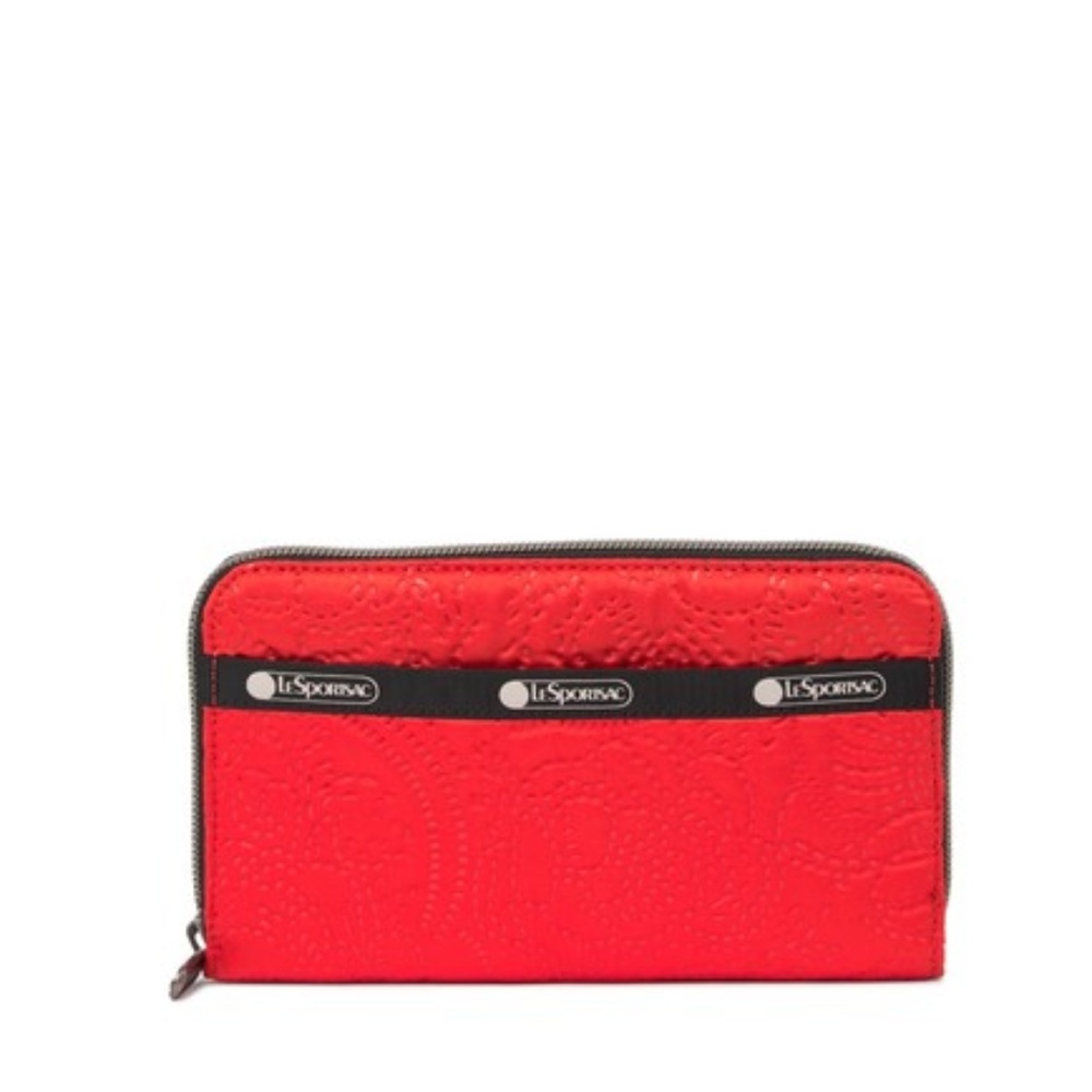 LeSportsac Taylor Zip Around Wallet New Firey Red